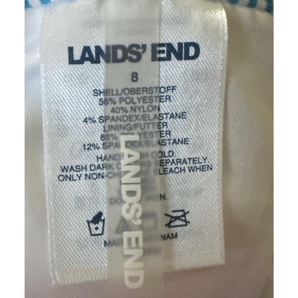 NWT Lands’ End Blue White Striped Swim Skirt Size 8 - Picture 3 of 3